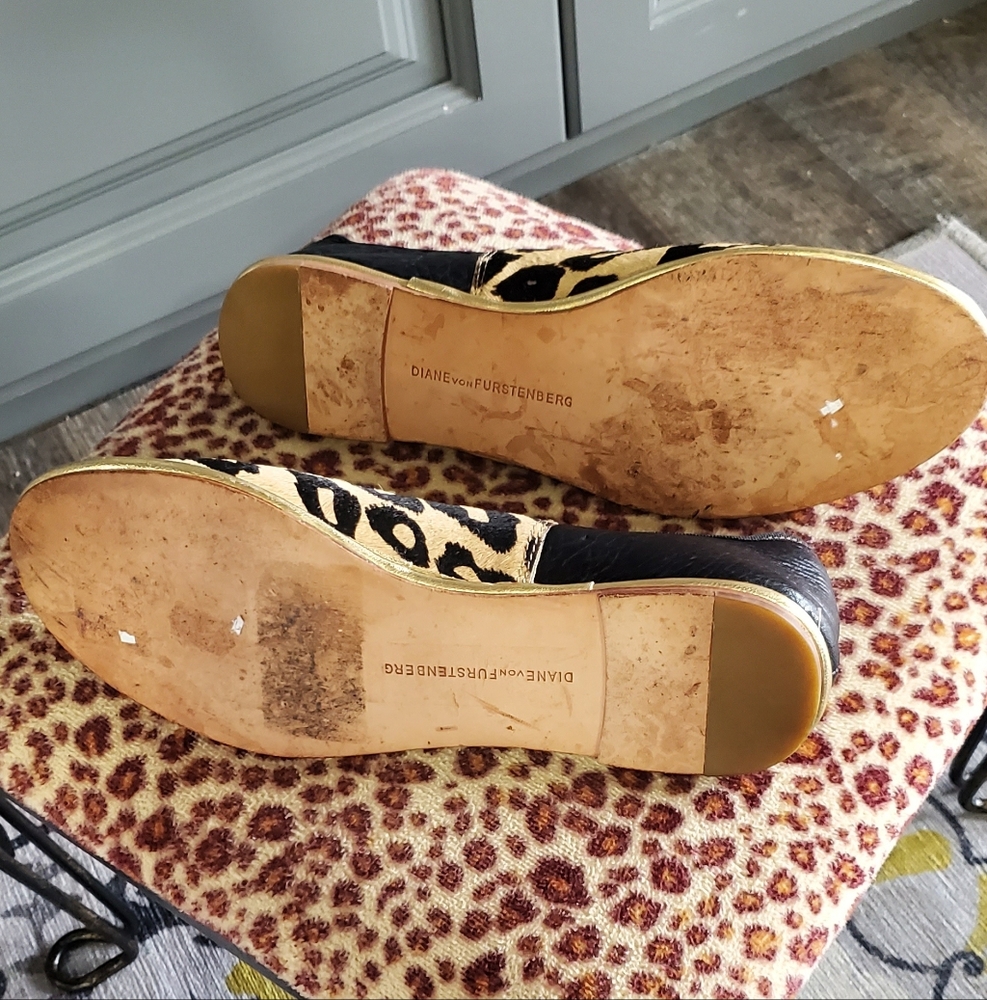 Diane von Furstenberg Leopard Print Flats SIZE 6 - Picture 5 of 5
